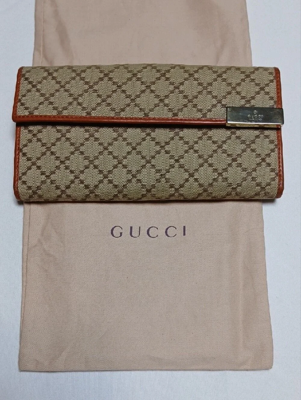 Gucci Vintage Diamente Continental Canvas Fold-Over Wallet